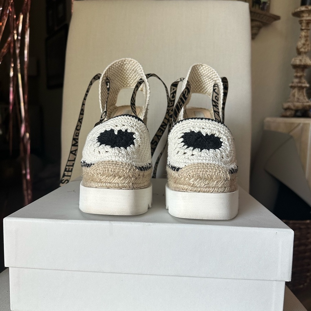 Stella McCartney Gaia Heart Crochet Espadrilles - Picture 6 of 14